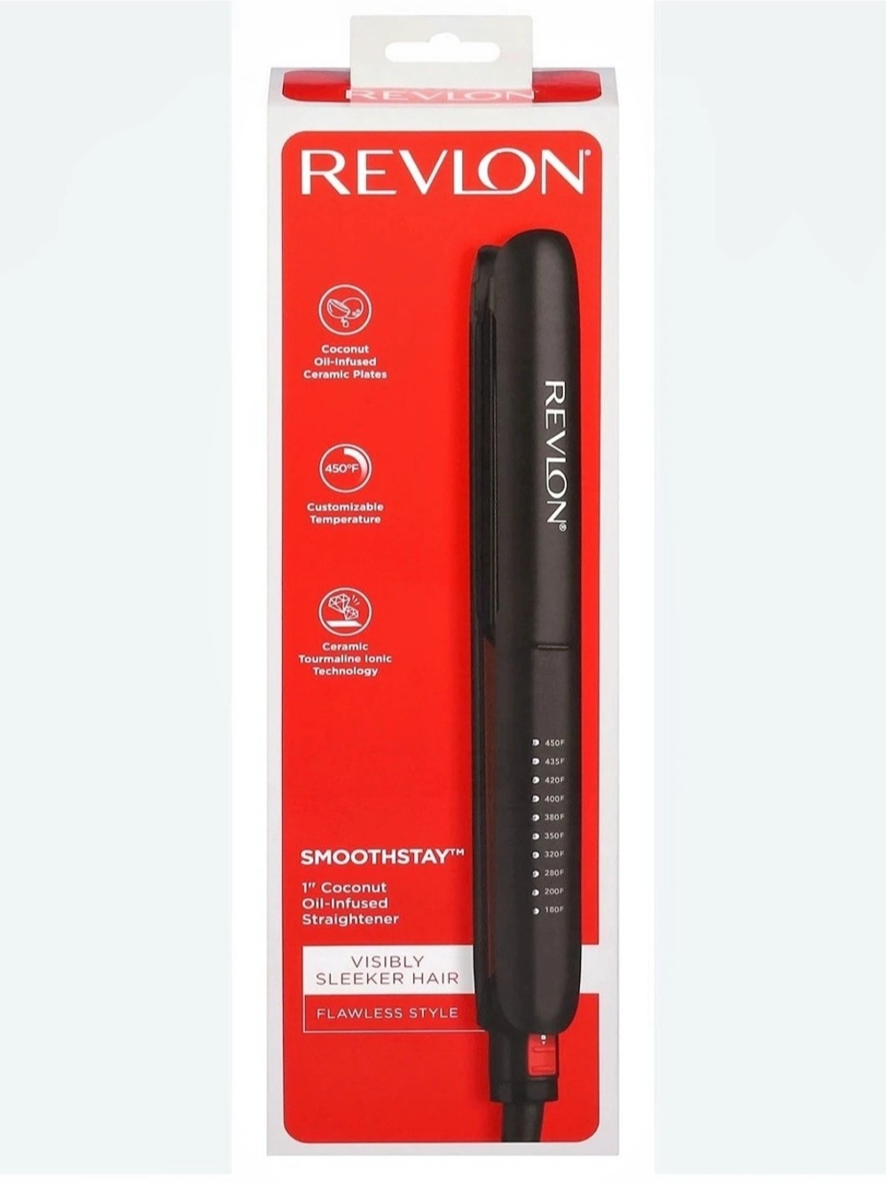Revlon SmoothStay 1" Coconut Oil-Infused Straightener new in box